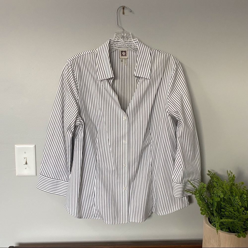 3/4 Pinstripe Sleeve Top